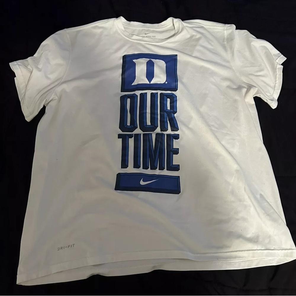 Nike Duke Blue Devils Dri Fit Legend T-Shirt White Size XXL Mens Short Sleeve